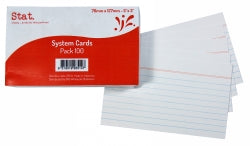 System Cards Ruled 127 X 76mm White 200 Pack