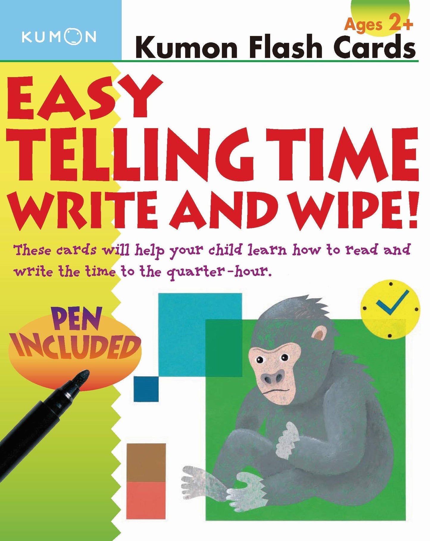 Kumon Flash Cards Telling Time Wipe