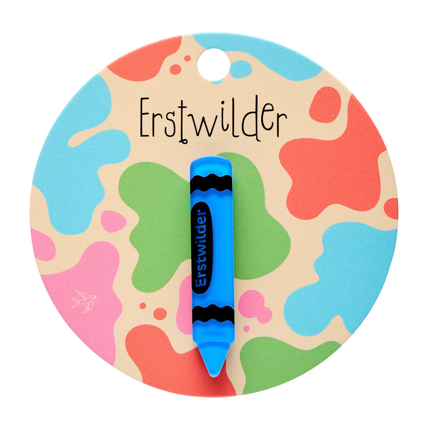 Erstwilder - Brooch Simplified Mini Crayon Blue