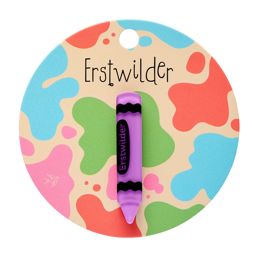 Erstwilder - Brooch Simplified Mini Crayon Purple