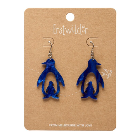 Erstwilder - Drop Earrings Double Penguin Blue