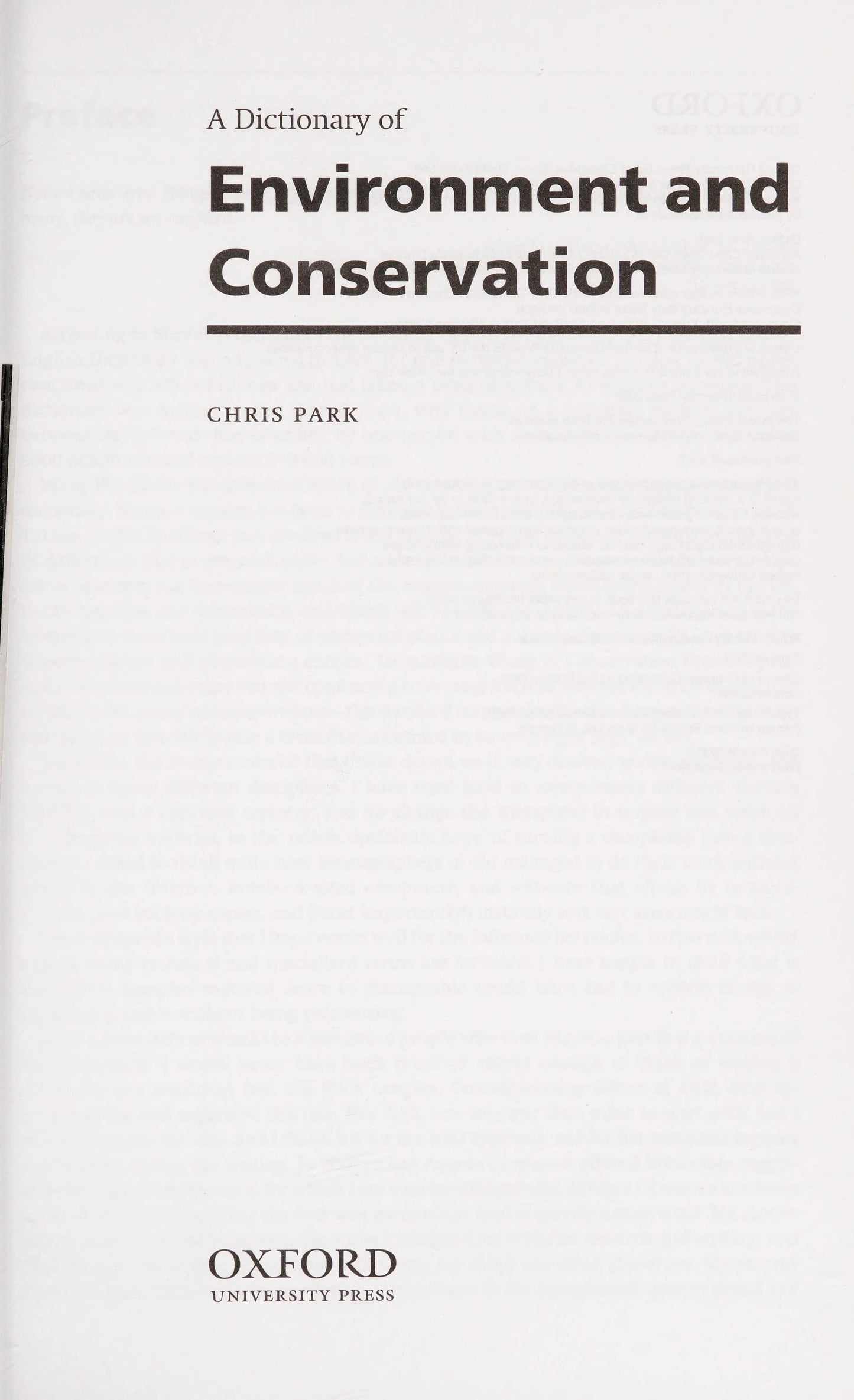 Dictionary Of Environment And Conse