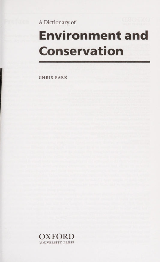 Dictionary Of Environment And Conse