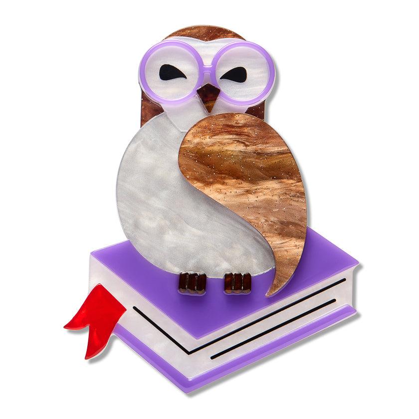 Erstwilder - Brooch Studious Snow Owl