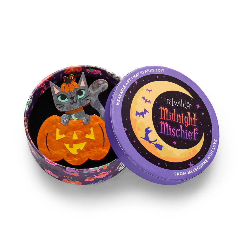 Erstwilder - Brooch Cat O'lantern