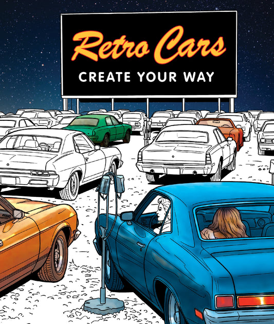 Retro Cars Colouring In Book