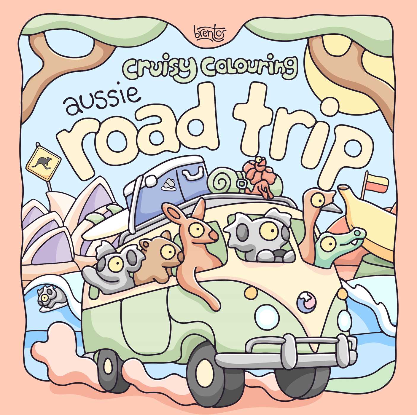 Cruisy colouring Aussie Road Trip
