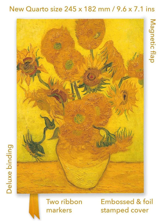 Foiled Quarto Journal Vincent Van Gogh Sunflowers