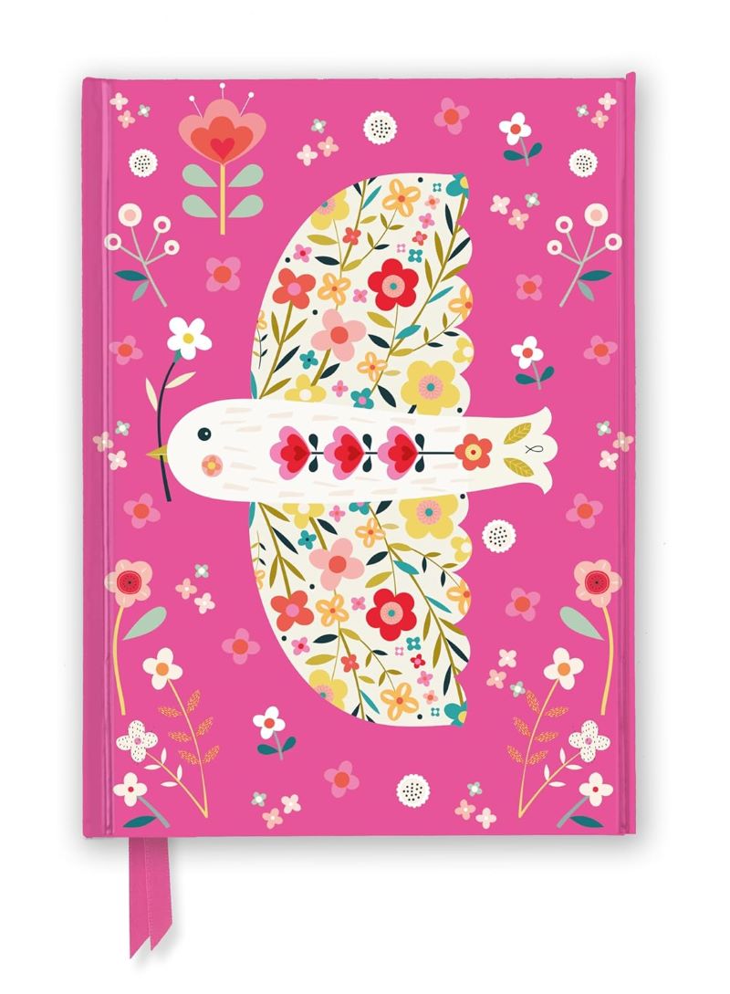 Foiled Journal Bee Brown Pink Floral Dove