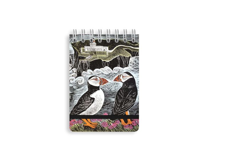 Spiral Bound Pocket Notebook: Angela Harding, Fair Isle Puffins