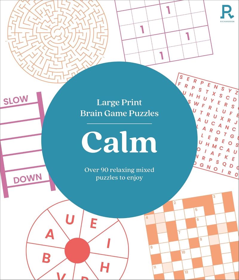 Large Print Brain Game Puzzles Calm