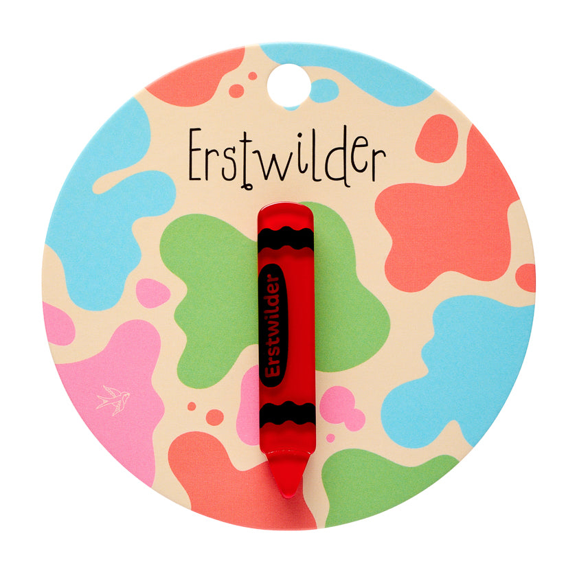 Erstwilder - Brooch Simplified Mini Crayon Red