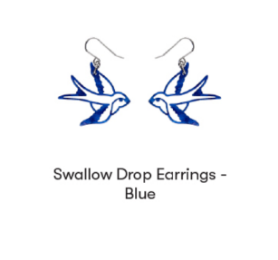 Erstwilder - Drop Earrings Swallow Blue